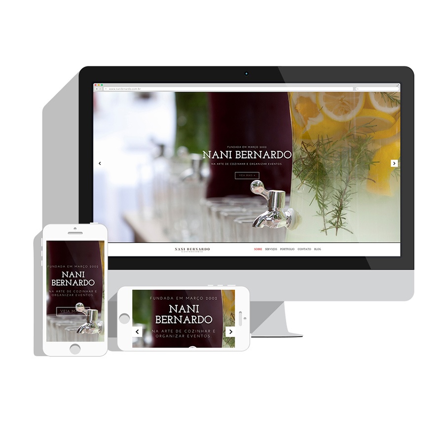 website estilo one page de gastronomia nani bernardo